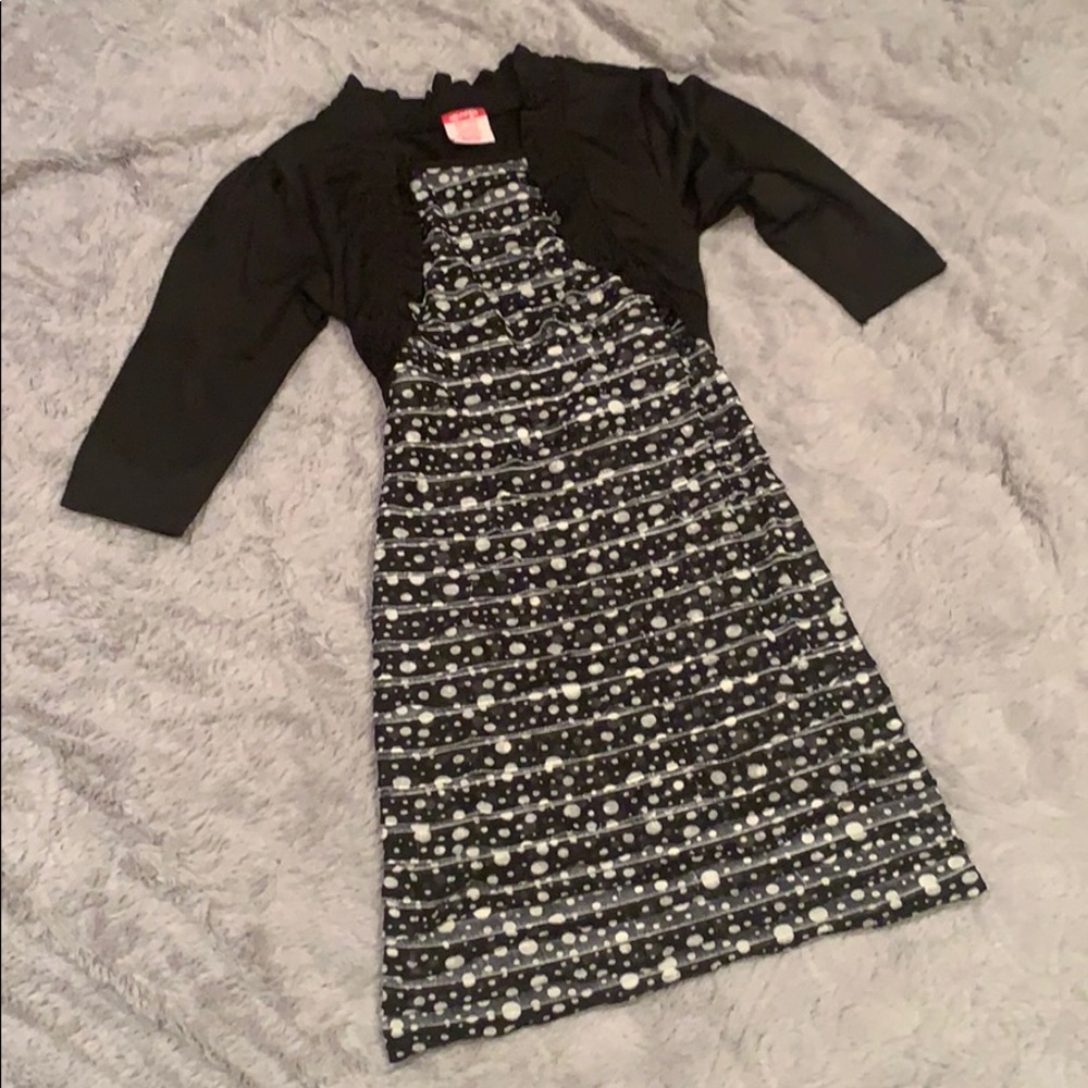Girls black and white dress
